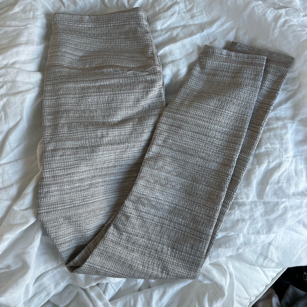 Athleta white knit leggings